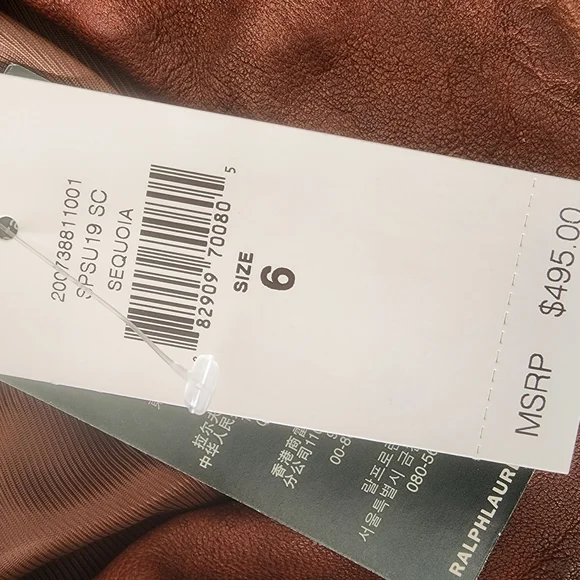 NWT Lauren by Ralph Lauren Sequoia Moto Zipper Jacket $495 MSRP - Picture 5 of 7